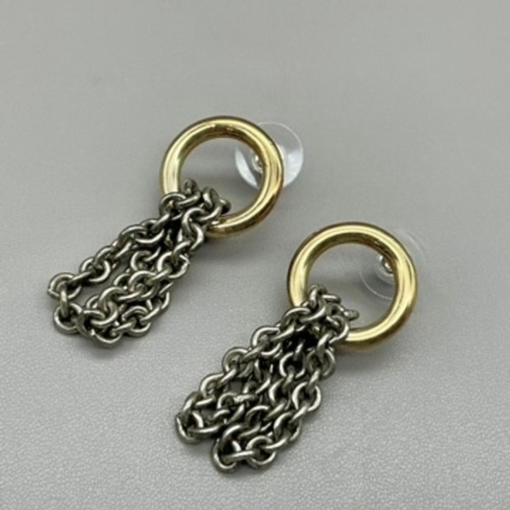 Erwin Pearl Earrings Womens Gold Tone Silver Tone‎ Chain Dangle Drop 1.25 Inch